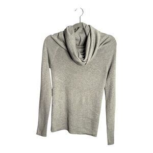 Miou Muse Gray Ribbed Cowl Neck Long Sleeve Sweater Size Small